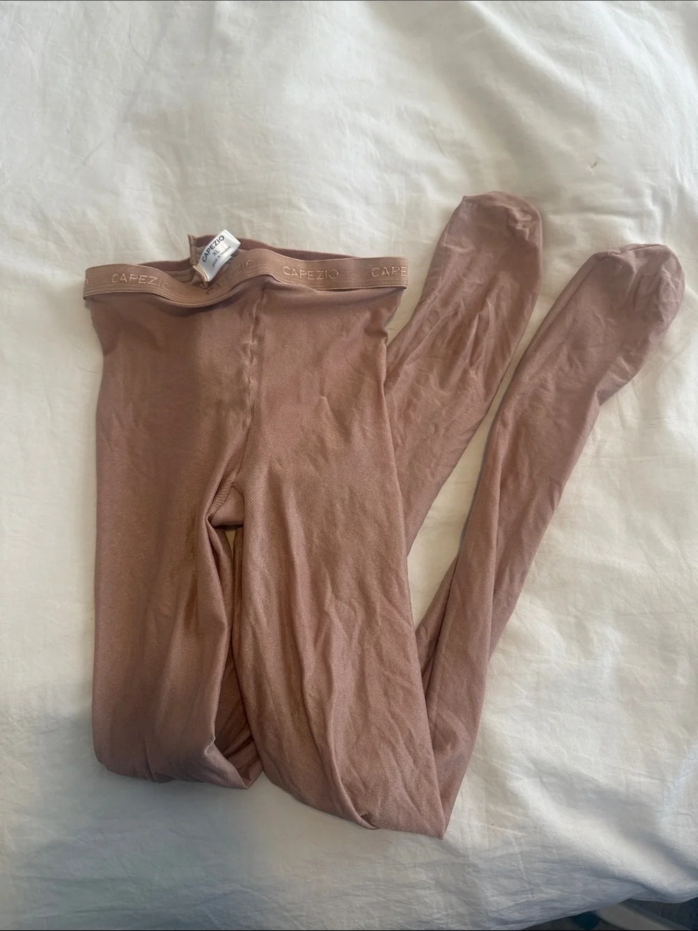 Ultra Shimmery Footed Tight Capezio Suntan XL